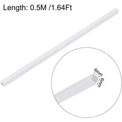 4pcs ABS Model Rectangular Square Tubing, 6mm(1/4") x 6mm(1/4"), 0.5m 1