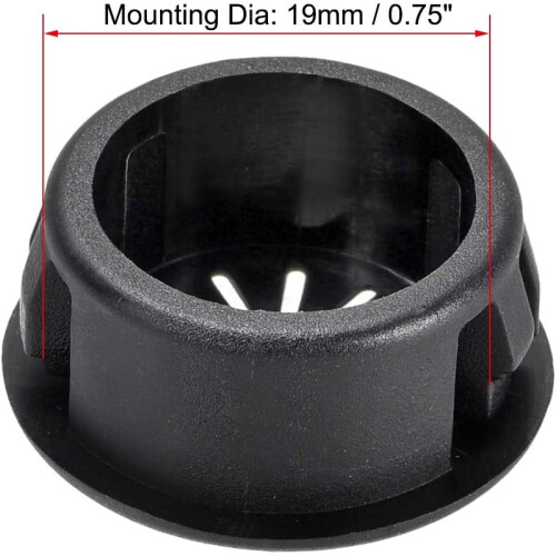 19mm Mounted Dia Cable Hose Snap Bushing Grommet Protector Black 6pcs 1