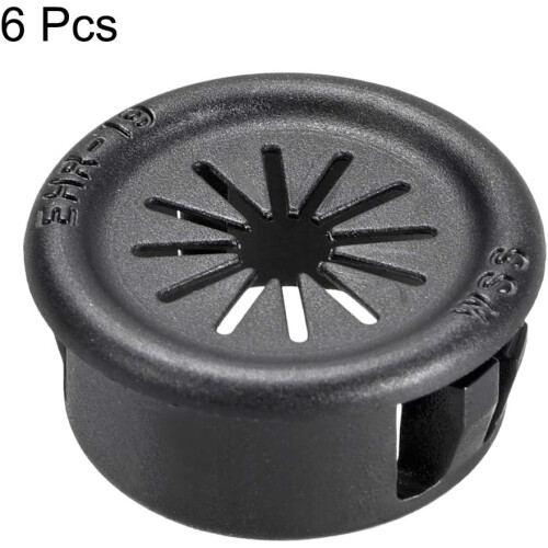 19mm Mounted Dia Cable Hose Snap Bushing Grommet Protector Black 6pcs 2