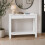 (2 Drawer, White) Hallway Console Table with USB Ports and Shelf 2