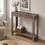 (2 Drawer, Dark Oak) Hallway Console Table with USB Ports and Shelf 4