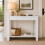 (High Front, White) Hallway Console Table with USB Ports and Shelf 4