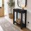 (1 Drawer, Black) Hallway Console Table with USB Ports and Shelf 4
