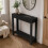 (2 Drawer, Black) Hallway Console Table with USB Ports and Shelf 4