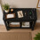 (High Front, Black) Hallway Console Table with USB Ports and Shelf 3