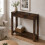 (2 Drawer, Rustic Oak) Hallway Console Table with USB Ports and Shelf 3