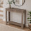 (2 Drawer, Dark Oak) Hallway Console Table with USB Ports and Shelf 2