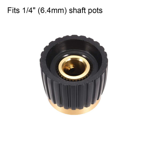 Potentiometer Knob Style Amplifier Replacement Knob Black with Gold Cap Volume Control Knob 2