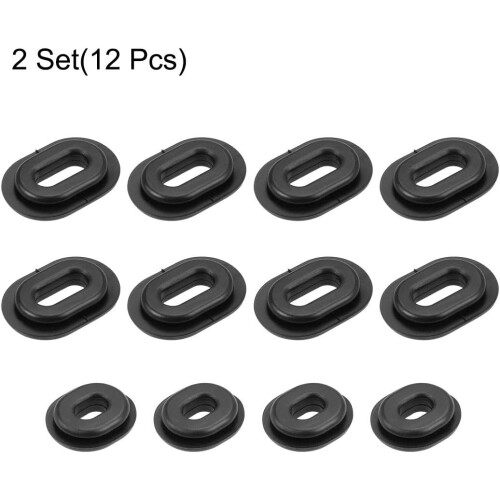 Side Cover Grommet Single Side Rubber Oval Washer 2Set 1