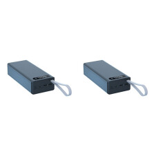 2X Power Bank Box Battery Charging Box Without Battery Detachable LCD Display 16X18650 Battery Case,Black