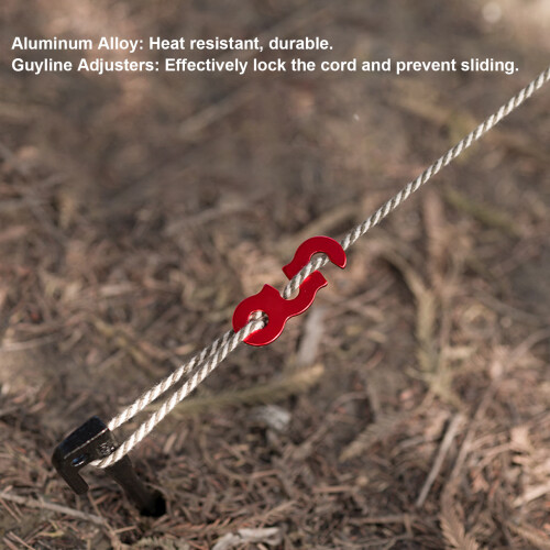 10x Kordelstopper Seilspanner rot Outdoor