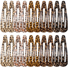 WILLBOND 30 Pcs Clips de Pelo Grandes de Metal de 3.1 Pulgadas Nonslip para Mujeres (Leopardo, Cinco Colores)