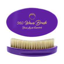 360 Wave Brush, Build Deeper Waves, Soft & Hard Boar Bristle Curved Brushes BLACK LAVISH ESSENTIALS Gold Bristle (Soft Brush, Purple)