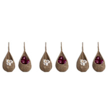Twine Zwiebel Korb für Aufhängen für Speise Kammer, Kartoffel Knoblauch Zwiebel Speise Kammer Aufbewahrungs Körbe, Boho Wand Körbe 6 Stücke