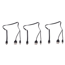 3 Pcs 3.5mm Aux USB2.0 Male 5 Pin USB Portable Speaker Audio Cable