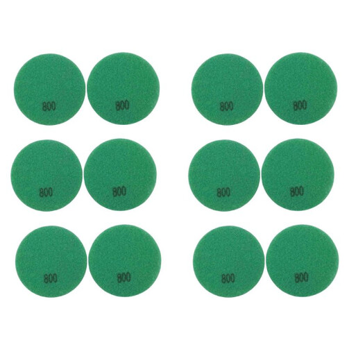 12 Almofadas de Polimento de Piso de Diamante Peças Ligação de Resina Piso de Terrazzo Diâmetro 4 Polegadas, 800 Grit