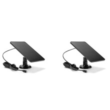 2X Wasserdichtes 10-W-Solarpanel-Ladegerät für Home Security Camera Solarzellenbetriebenes Ladegerät mit Ladekabel, Schwarz
