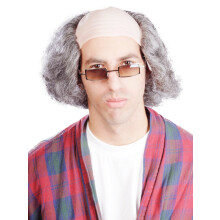 Peluca Enigma para Hombre Viejo, Gris Mezclado, Talla Única