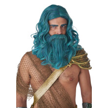 Conjunto de Peluca y Barba Rey del Océano California Costumes Estándar