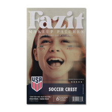 Fazit US Soccer Crest - Rood, Blauw & Zilver Glitter Make-up Patches - Waterproof & Zweetbestendige Stickers