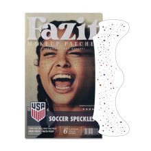 Fazit US Soccer Speckles - Rode, Blauwe & Zilveren Glitter Make-up Patches - Waterdicht & Zweetbestendig