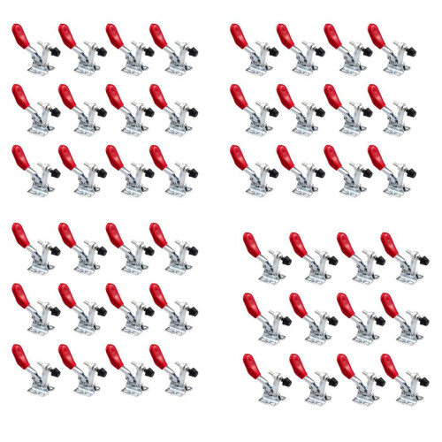 48 Pieces Hand Tool Adjustable Toggle Clamp 201A Antislip Red Horizontal Clamp 201-A Quick Release Heavy Duty Tool