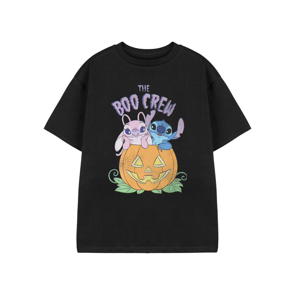 Disney (9-10 Years) Lilo & Stitch Short Sleeved T-Shirt (Girls Black)