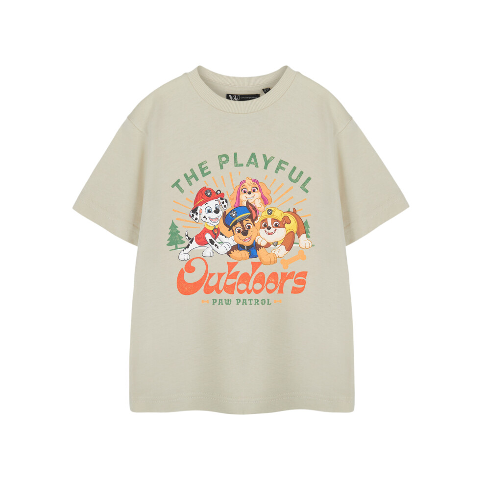 Paw Patrol (3-4 Years) Short Sleeved T-Shirt (Boys Beige)
