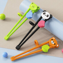 Palillos de entrenamiento Clinaoy1Pair para niños, agarre cómodo, masticables, diseño ergonómico, cabeza ancha, oso de dibujos animados, aptos