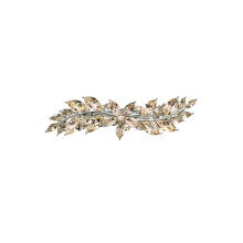 Faship Bonito Clip de Flor Pequeña con Cristales de Rhinestone Champagne