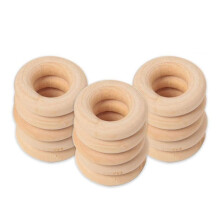 300 Stück 25 mm / 1 Zoll Holz Bastelring Unvollendete Holzringe Kreis Holz Anhänger Stecker für DIY-Projekte