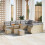 VidaXL vidaXL Gartensofa-set 12 stk. 12-Sitzanzahl Beige und Hellgrau 1