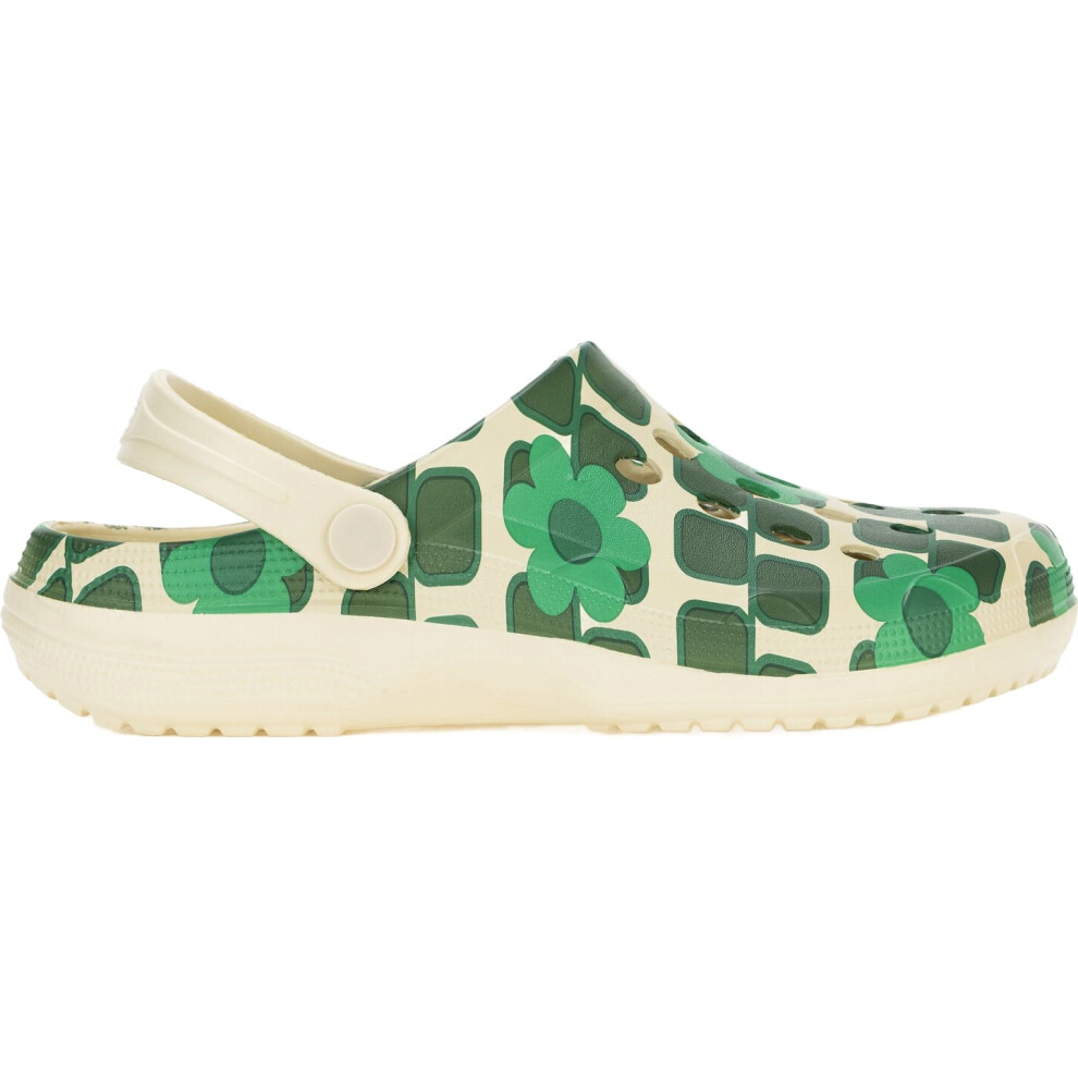 Regatta (6, Giant Square Flower Green) Womens Orla Kiely Casual Summer Beach Poolside Garden Clog Sandals