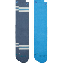 (L, Sea Blue) Stance Unisex Kaden Mid Poly 2 Pack Ski Socks