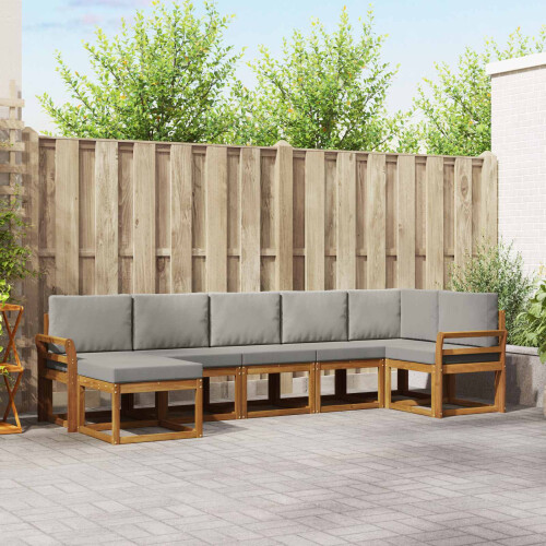 VidaXL vidaXL Outdoor-Sofagarnitur 7 stk. Natürlich und Hellgrau