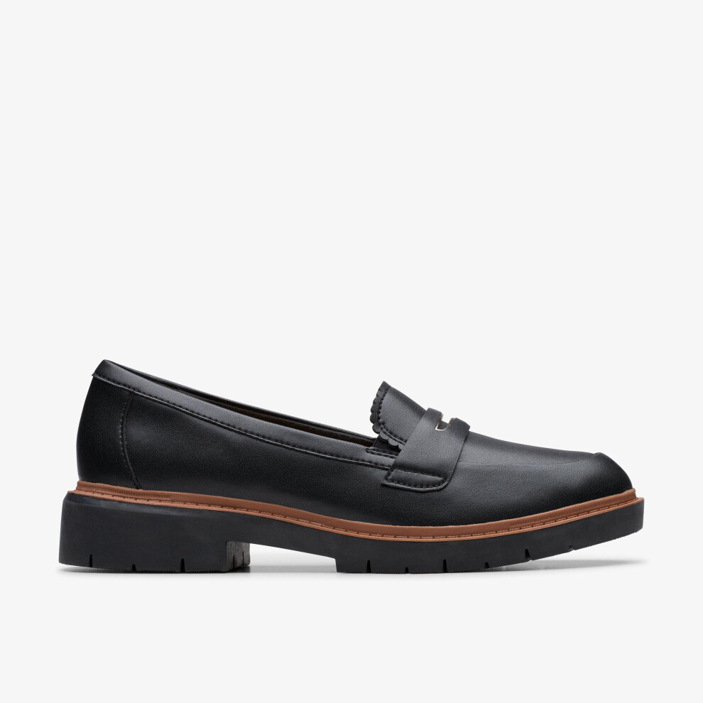 Clarks Women's Black Westlynn Glow Leather Loafers, Slip Ons | : 4-Standard Fit - Image 3