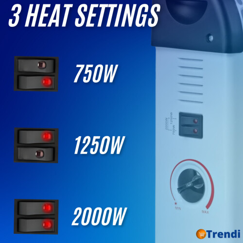 2 KW Convector Heater Wall Mounted or Standing | 3 Heating settings Black 2
