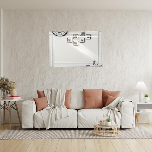 Large 90 x 60 cm Rectangular Frameless Mirror Bevelled Triple Edge Glass 1