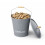 15l Grey Kindling Bucket with Lid 30cm diameter 4