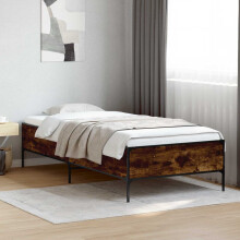 vidaXL Bed Frame Smoke Oak 80 x 200 cm Engineered Wood