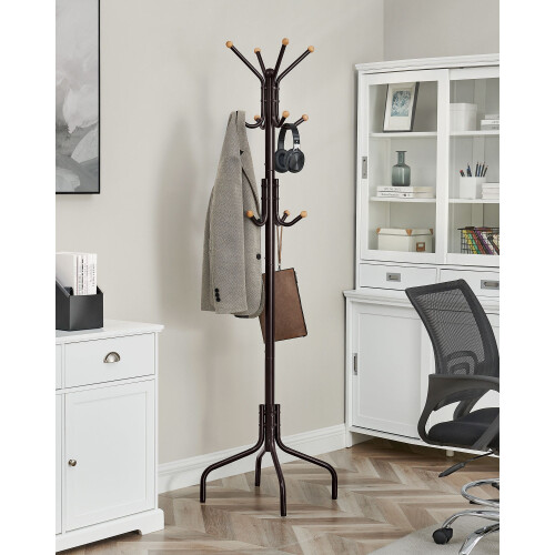 Coat Stand - Metal - Black - 12 Hooks, 4 Legs 2