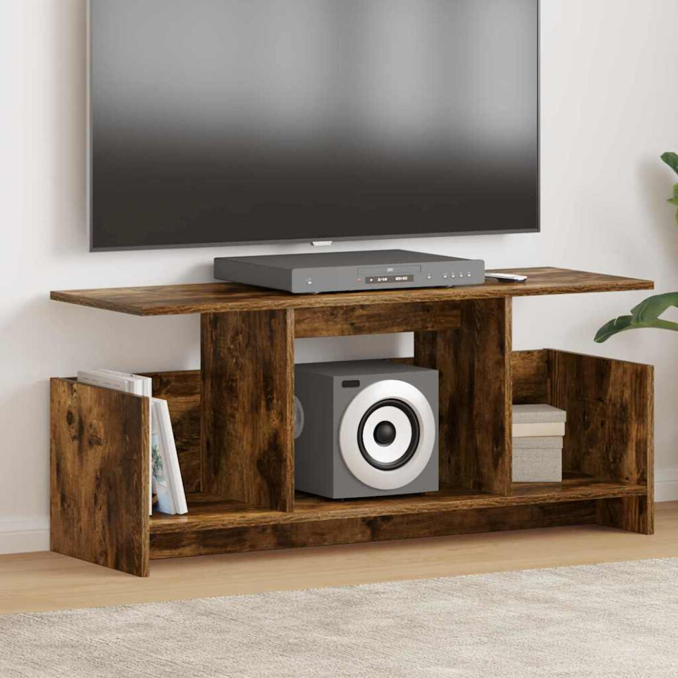 Vidaxl Tv Stand Smoked Oak 102 X 35 X 45 Cm Engineered Wood