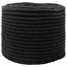 vidaXL Rope Black 1.4 x 1.4 x 10000 cm Cotton