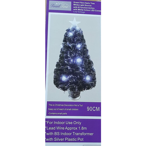 3ft Green Fibre Optic Christmas Xmas Tree with White LED Star Multi Function 1