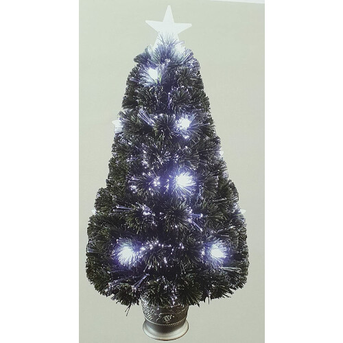 3ft Green Fibre Optic Christmas Xmas Tree with White LED Star Multi Function 2