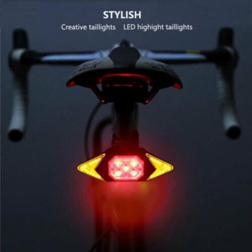 Bicycle Tail Light with Turn Signals – Wireless Remote Control – Rechargeable – 5 Modes – USB – Red 2