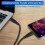 For Type-C Data Cable, 2M Nylon Braid, Extremely Durable High-Speed USB 2.0 Type-C TO Type-C Scharging Cables, Black 4