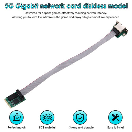 M.2 A+E KEY 5Gbps Gigabit Ethernet Network Card RTL8126 Chip Supports PXE Diskless Boot for Win10/8/7 2