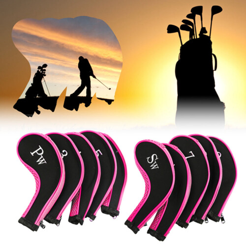 Golf Iron Headcovers Set 10pcs Pink Neoprene TG003 2