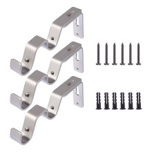3 pièces, 1 sac, bases de tringle à rideaux réglables, supports de tringle à rideaux robustes en fer